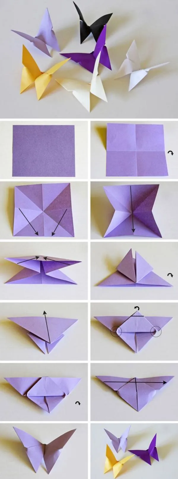 Бабочки оригами из бумаги на стену