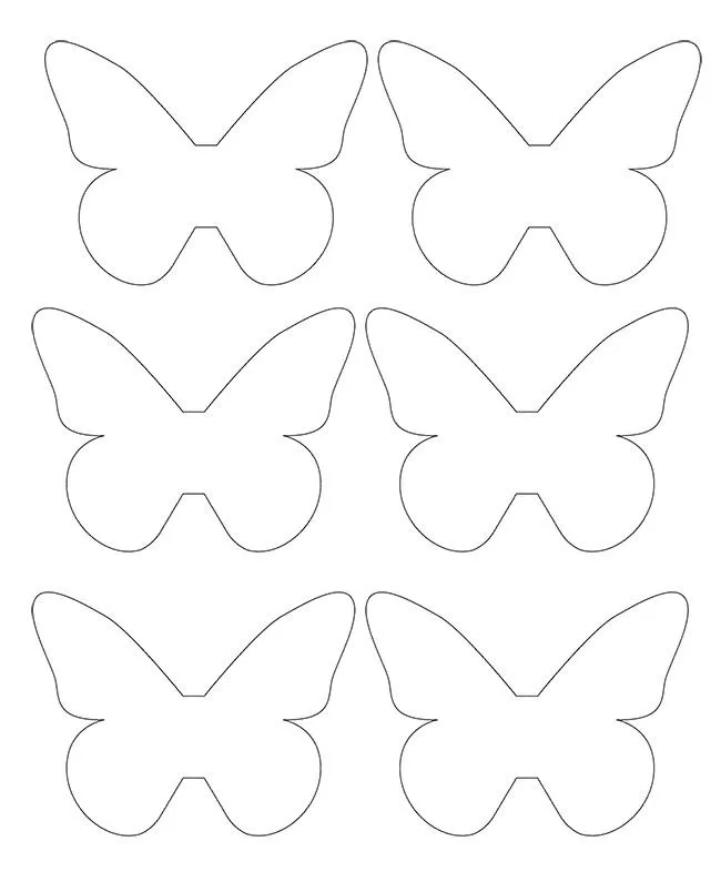 Шаблон бабочек среднего размера