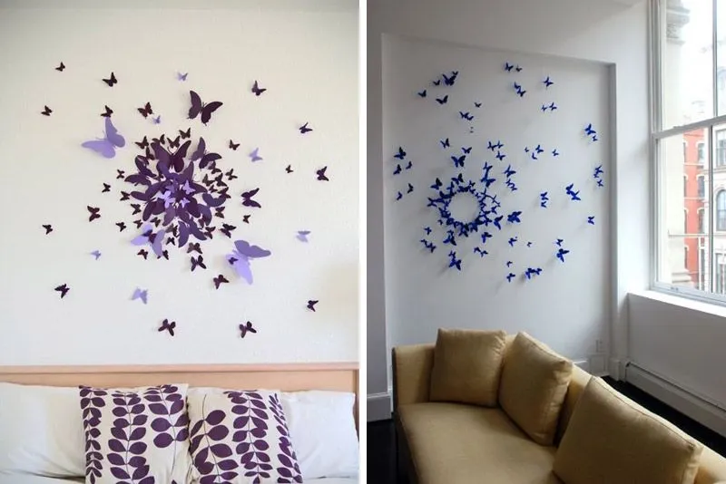 Бабочки на стену: фото в интерьере