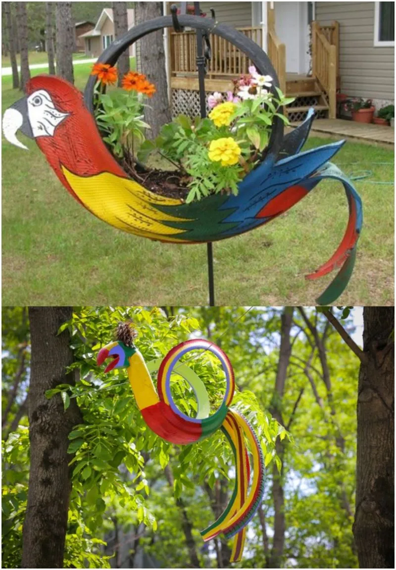 diy-tire-parrot-garden-planter-1