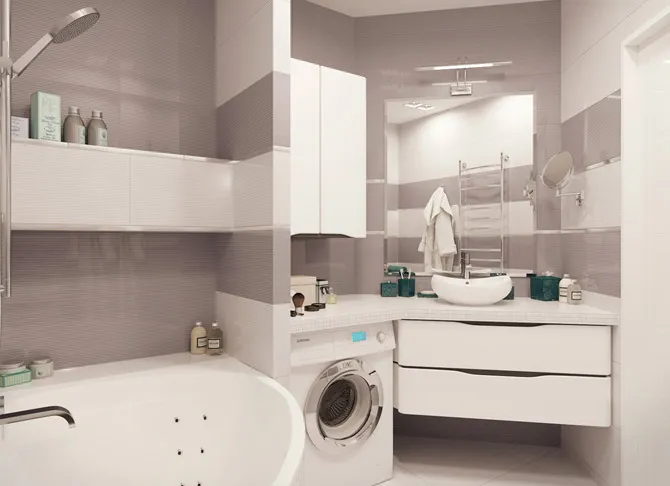 Дизайн ванной комнаты 4 кв.м. без унитаза со стиральной машиной