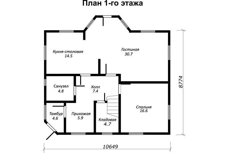 План дачного дома 10 х 8