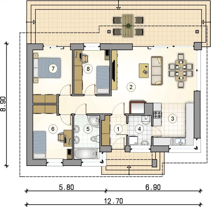 Немецкие планировки одноэтажных домов