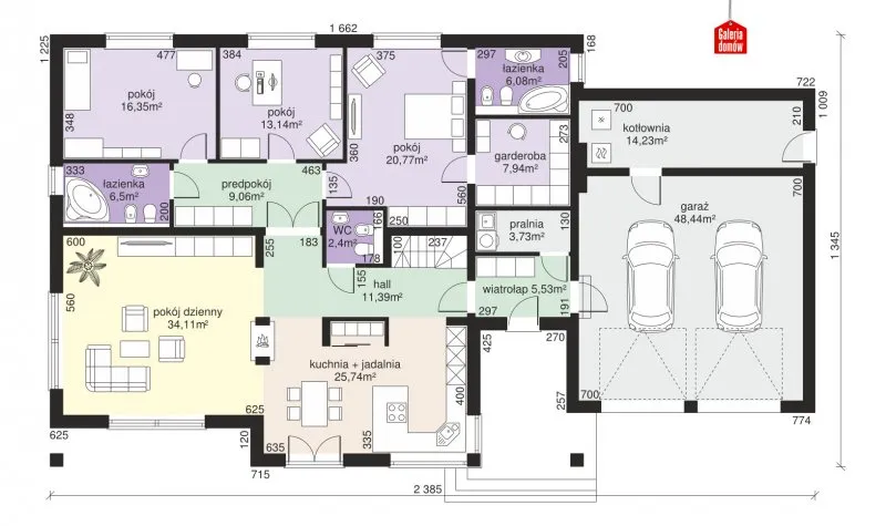 Планировка американских домов одноэтажный 4 спальни гараж