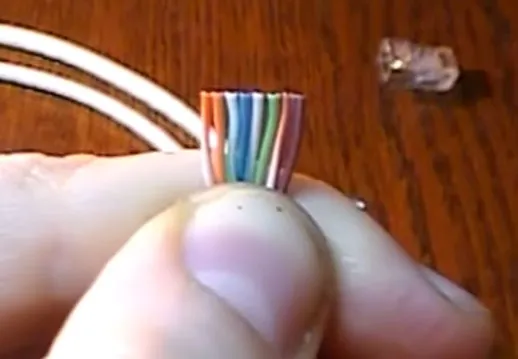расположение цветов провода utp при подключении коннектора