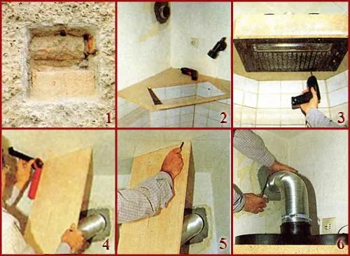 подключение кухонной вытяжки к вентиляции