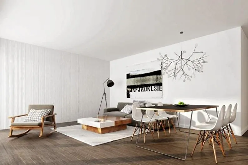 Дизайн интерьера гостиной в стиле минимализм - фото