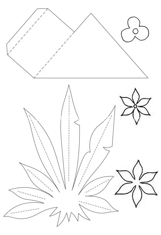 Поделка цветы из бумаги трафареты