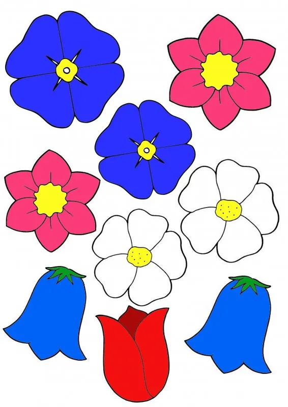 Цветы для вырезания цветные