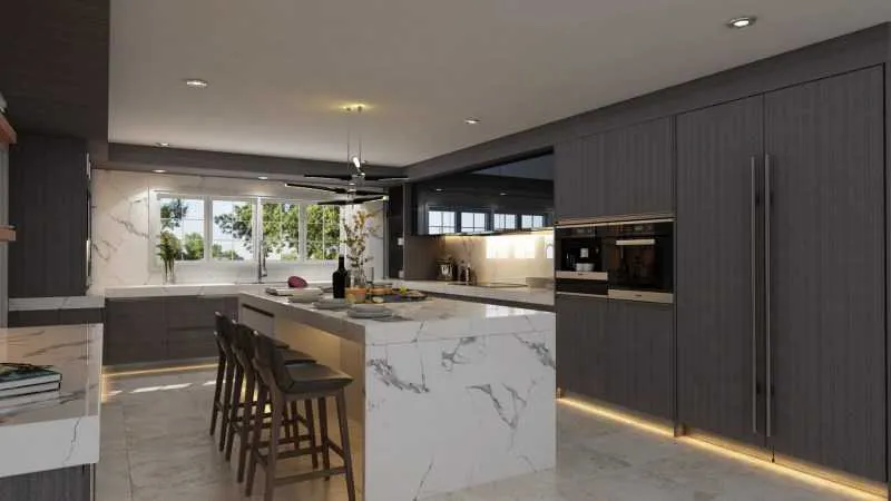 Кухня из камня: эксклюзивные варианты отделки стен в кухне. 150 фото идей дизайна кухни в современном стиле